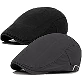 Qossi Newsboy Cap for Men Flat Hats Adjustable Breathable Irish Caps Cabbie Ivy Driving Hunting Sport Golf Outdoor