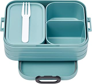 Mepal Bento-Lunchbox Take A Break Nordic Green midi – Brotdose mit Fächern, geeignet für bis zu 4 Butterbrote, TPE/pp/abs, Grün, 0 mm