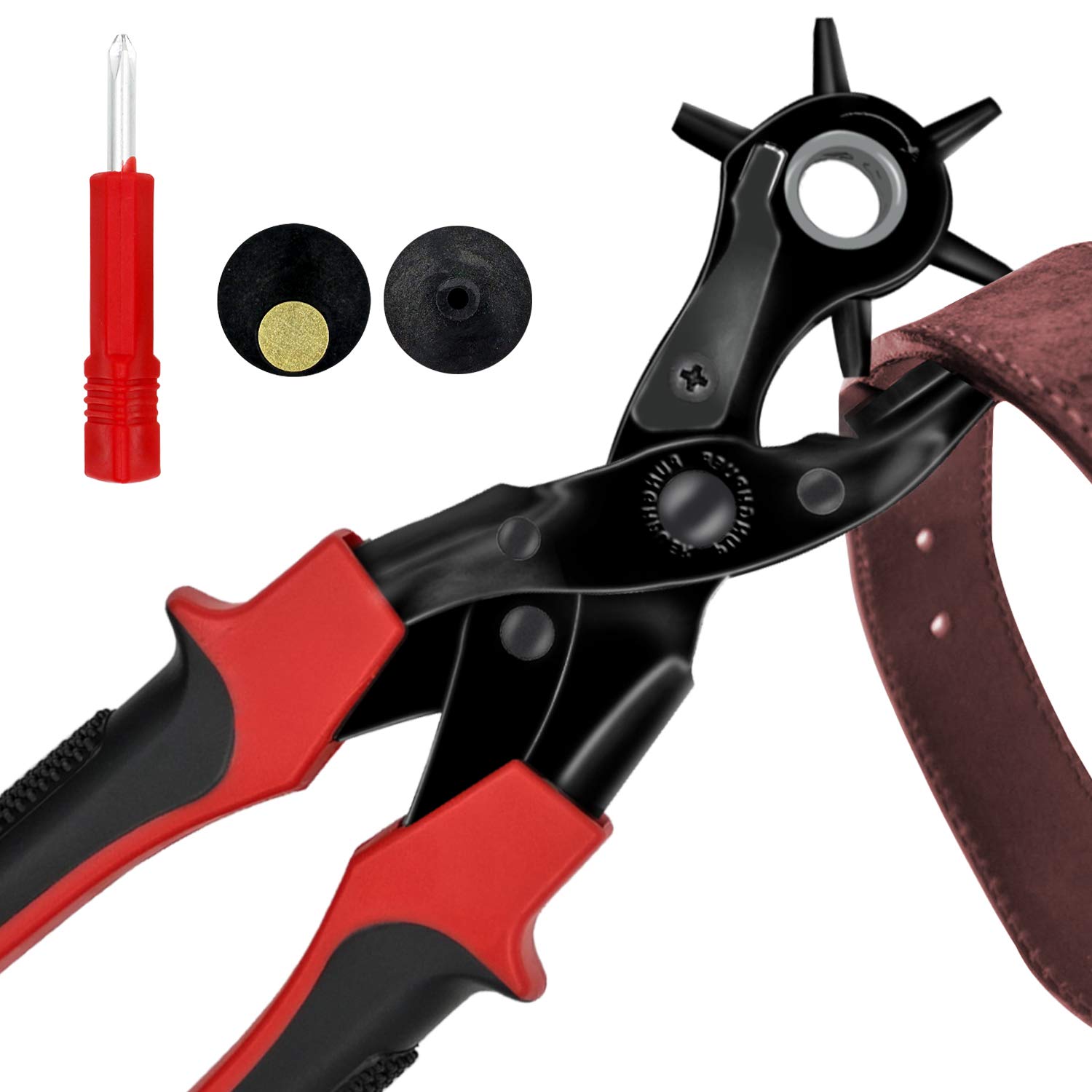 Buy ZDTech Revolving Leather Hole Punch Plier Heavy Duty Multi