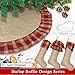 Ivenf Christmas Stockings, 3 Pcs 21 inches Burlap Extra Large Plaid Imitated Stockings, for Family Holiday Xmas Party Decorations