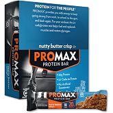 Promax Protein Bar, Nutty Butter Crisp, 20g High Protein, Gluten Free, 12 Count