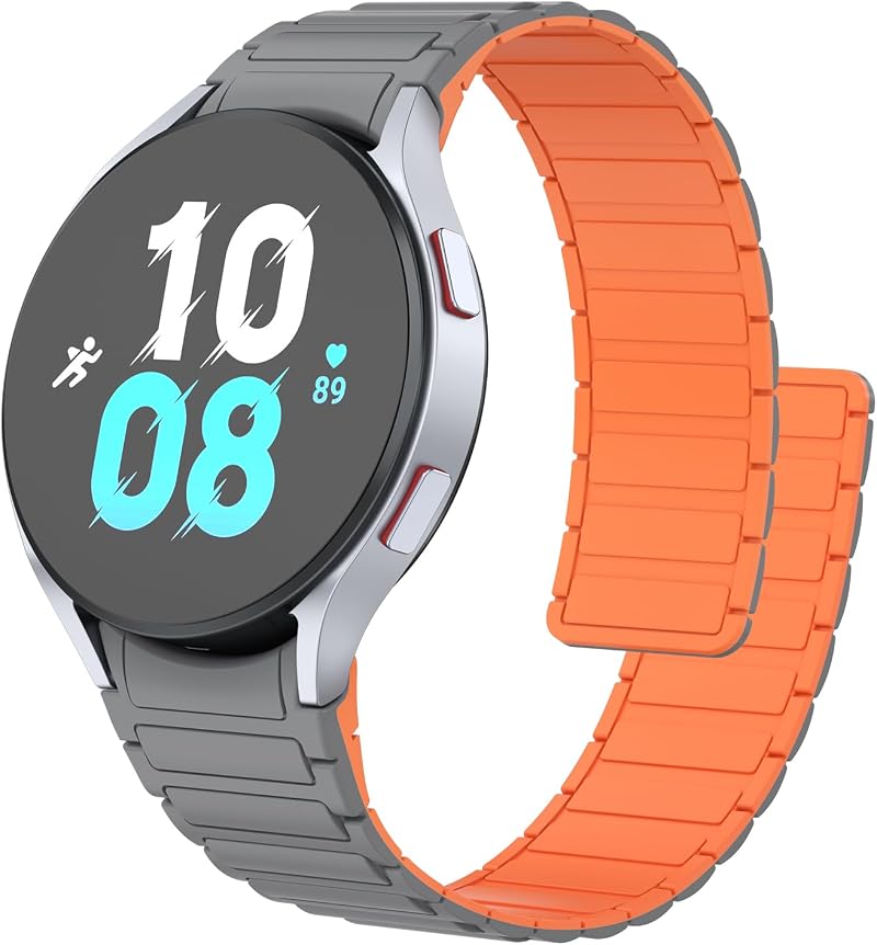 WOOZ Soft Silicone Sport Band for Samsung Galaxy Watch 4 5 6 40mm 44mm Magnetic