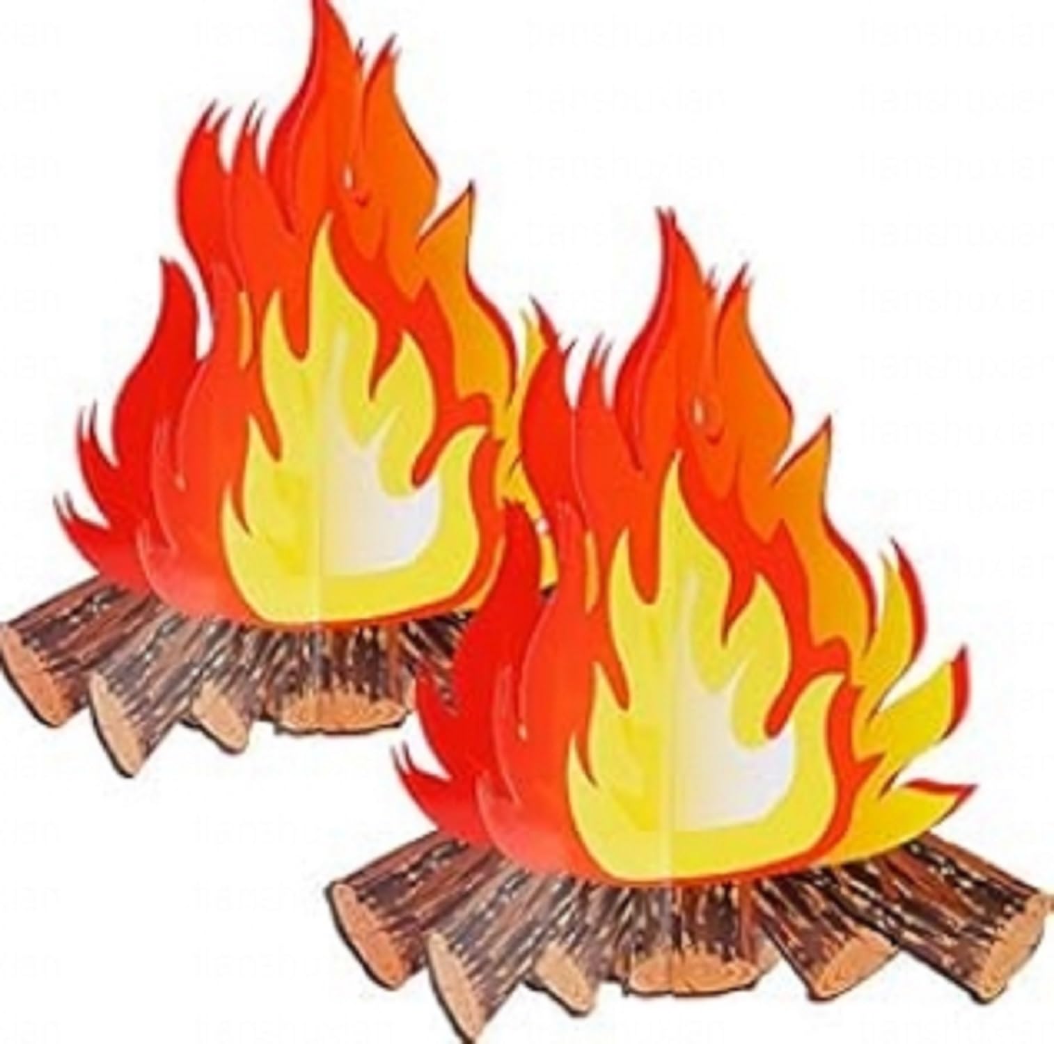 Photo 1 of Tatuo 2 Set Fake Fire Tall Artificial Fire Fake Flame Paper 3D Decorative Cardboard Campfire Centerpiece Flame Torch for Campfire Halloween Christmas Party Decoration(16 x 13 Inch)
