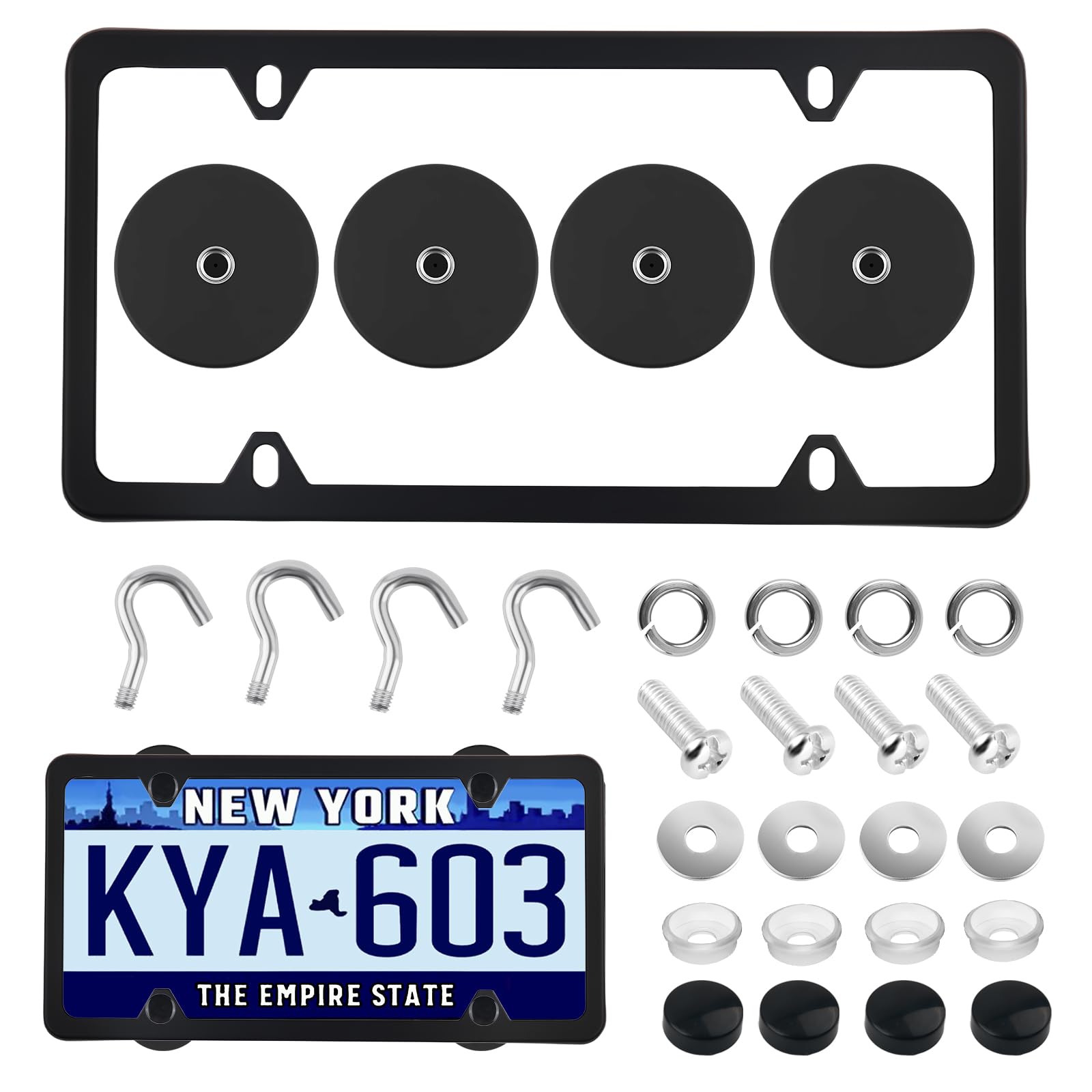 Photo 1 of ***MISSING PARTS**** Magnetic License Plate Holders Kit,No Drilling License Plate Frames for Dealer & Temporary Licenses,Strong Magnetic Licence Plates Frame Holder for Metal Surfaces