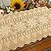 kilofly Handmade Crochet Lace Rectangular Table Runner 15 x 71 Inch, Beige