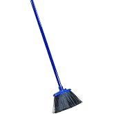 Quickie Angle Cut All-Purpose Upright Broom | Angled Head Reaches Tight Corners, Hang-Up Feature, for Home/Garage/Deck/Office Floor Cleaning