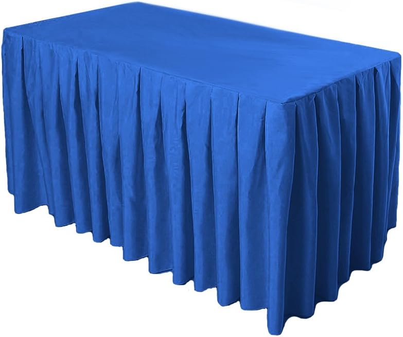 Doolova 8FT Royal Blue Wholesale Polyester Table Skirt for