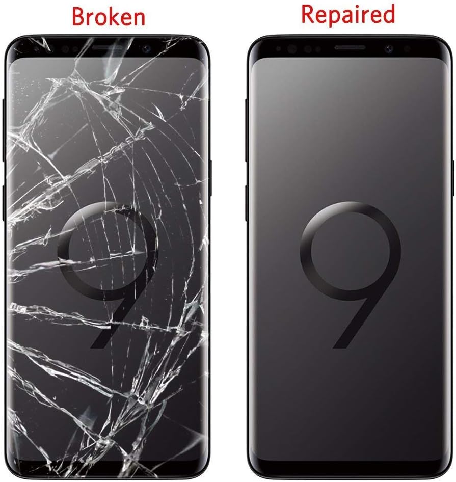 Original Galaxy S9 Screen Replacement Front Outer Lens Glass Screen Replacement Repair Kit for Samsung Galaxy S9 G960 Series (Galaxy S9 5.8 inch Black)