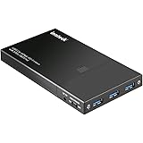 Inateck 2.5 Inch USB 3.0 Hard Drive Enclosure External Case for 9.5mm 7mm SATA/HDD/SSD with 3 Ports USB 3.0 Hub, UASP Supported, Tool-Free