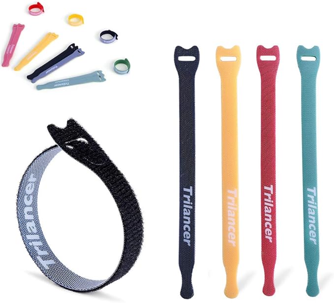 Reusable Cable Ties, Trilancer Cord Wraps, 40 PCS Adjustable Wire Ties