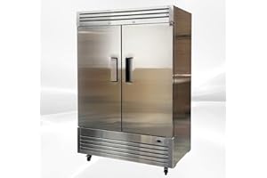 ELITE KITCHEN SUPPLY Commercial Reach-In 2-Door Freezer, ETL 49 cu.ft, Digital Temperature Control, Stainless Steel, 54W x 32D x 81H inches 13781