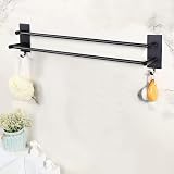 JS Towel Rail Self Adhesive Double 43.5cm Stainless Steel Black view 2