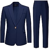 Women's 2 Piece Pant Suit Set Winter Thicken Dressy Business Casual Outfits Professional Blazer Pantsuits Work Office