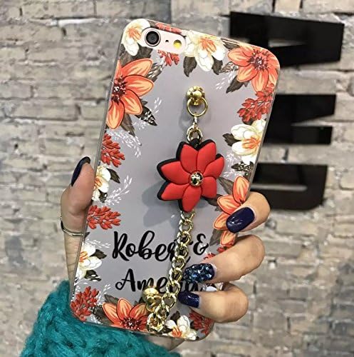 Iphone 6/6s Flower Case,Fusicase Beautiful Spring Floral Color Drawing Daisy Painting With Sillicone Flower Ultra Thin Soft Full Body Cover Metal Chain Bracelet Case For Iphone 6/6s 4.7"