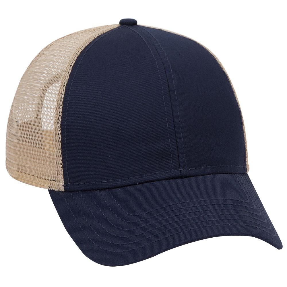 OTTO Cotton Twill 6 Panel Low Profile Mesh Back Trucker Hat 040414) OTTO Cap 83512040414