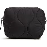 Vera Bradley Women's Featherweight Medium Cosmetic Makeup Organizer Bag, Black, One Size