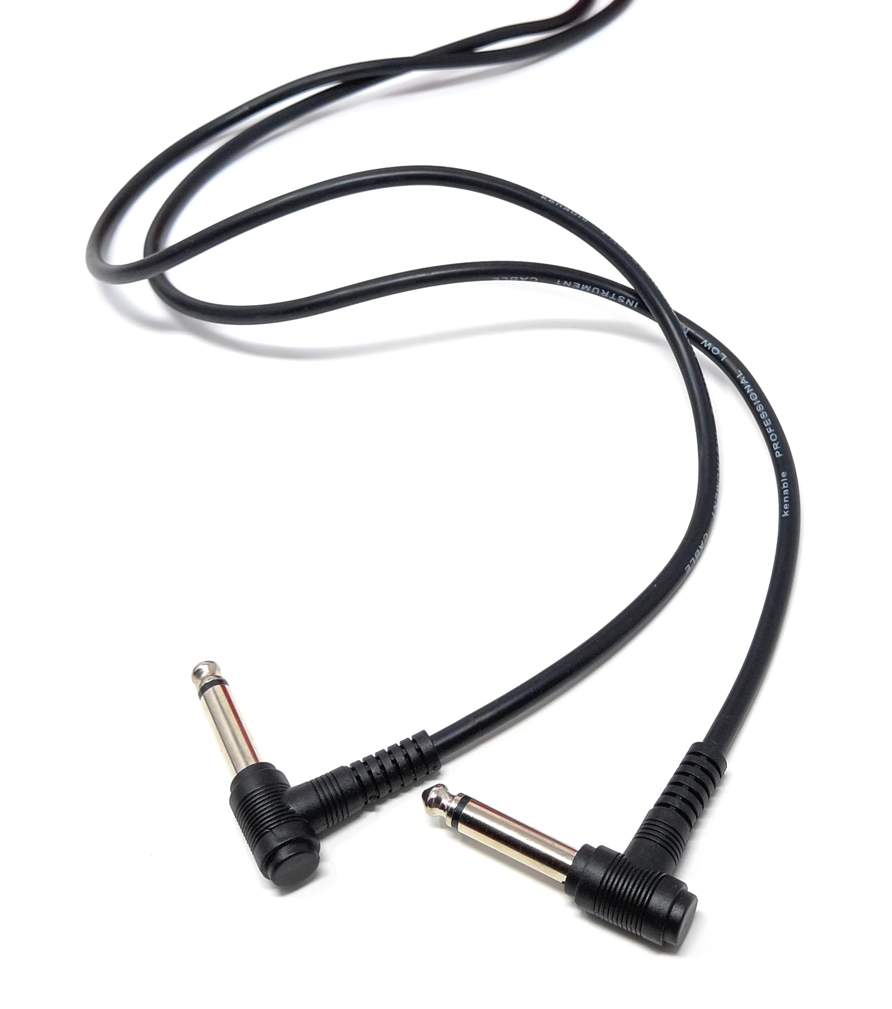 DRUT 5m 6.35mm 1/4" TS Mono Jack to Jack Plug Lead for Guitar, Amplifiers, Music Instruments, Speakers, Microphone Cable Dual Right Angle, Black 16.5ft