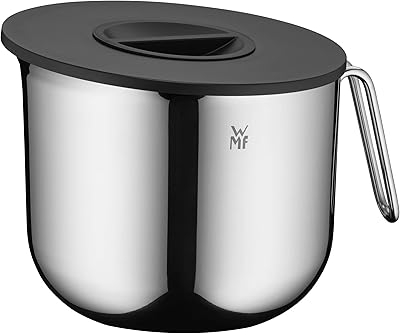 WMF Function Bowls Rührschüssel Edelstahl mit Deckel 2,5l, Rührschüssel mit Spritzschutz 18,5 cm, Cromargan Edelstahl poliert, Innenskalierung, spülmaschinengeeignet