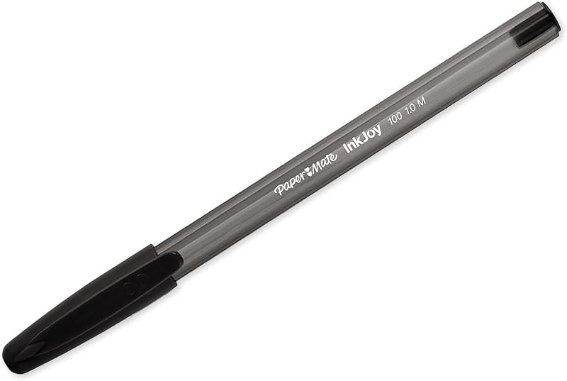 Inkjoy 100ST | Penna a Sfera con Cappuccio | punta media (1,0 mm) | Nero | Confezione da 100