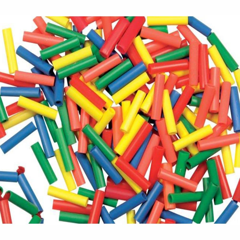 3 Ace Crafts 200g Barrel of Straw Beads - Assorted Colours Ideal for Craft Activities amd Model Making