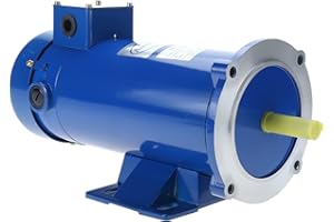 LuckyHigh Permanent Magnet DC Motor 1 HP Electric Motor 1750 RPM 90V with 2 Carbon Brushes -Black