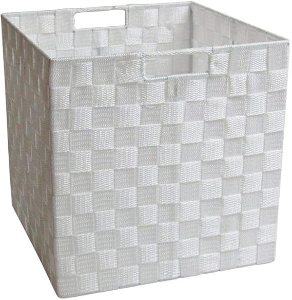 Locker Regalkorb Aufbewahrungskorb, quadratisch weiß aus Nylon klein