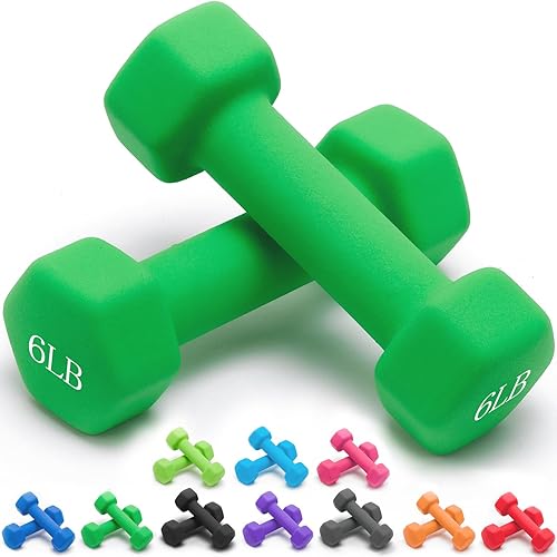 Portzon 10 Colors Options Compatible with Set of 2 Neoprene Dumbbell,1-27 LB, Anti-Slip, Anti-roll, Hex Shape