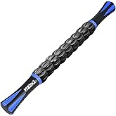 MZDXJ Muscle Roller Massage Roller Stick- Deep Tissue Fascia Blaster for Myofascial Pain Relief, Lymphatic Drainage & Body Sculpting, Handheld Physical Therapy & Recovery Tool (Blue black-18 inch)