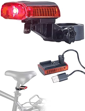 PEARL Fahrradlicht: Cree-LED-Fahrrad-Rücklicht mit Akku, USB-Ladekabel, StVZO-zugel, IPX4 (Fahrradlampe)