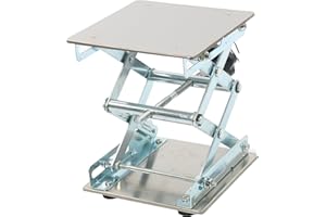 zoomto 8inch x8inch Lab Jack Scissor Stand Platform,200 x 200mm Stainless Steel Lab Jack Stand Table Lift, 304 Stainless Steel ，Expandable Lift Height Range 80mm-270mm, Maximum Support Weight 15kg
