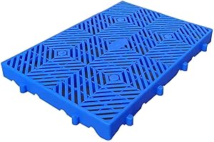 JERACINO Lightweight Plastic Pallets, Breathable Grid Ventilation Pallet, Portable Combined Waterproof Wear-Resistant Food Storage Pad for Supermarket Easy to Stack W 15.7 in X L 23.6 in X H 1.96 in