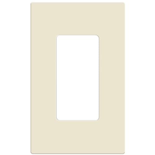 ENERLITES Screwless Decorator Wall Plates Child Safe Outlet Covers, Size 1-Gang 4.68" H x 2.93” L, Unbreakable Polycarbonate Thermoplastic, SI8831-LA, Glossy, Light Almond