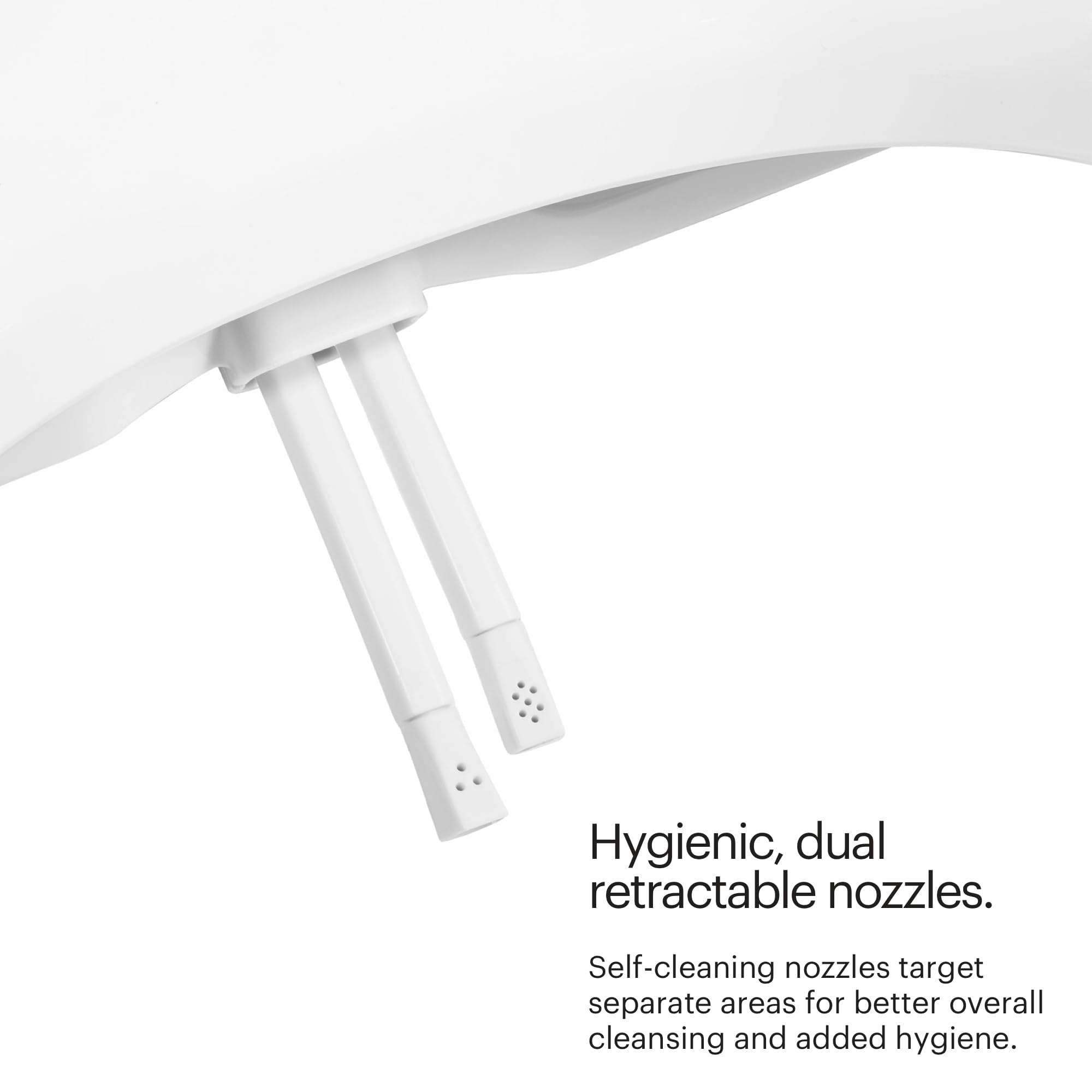 Brondell Bidet Toilet Seat Non-Electric Swash Ecoseat, Fits Elongated Toilets, White - Dual Nozzle System, Ambient Water Temperature - Bidet with Easy Installation