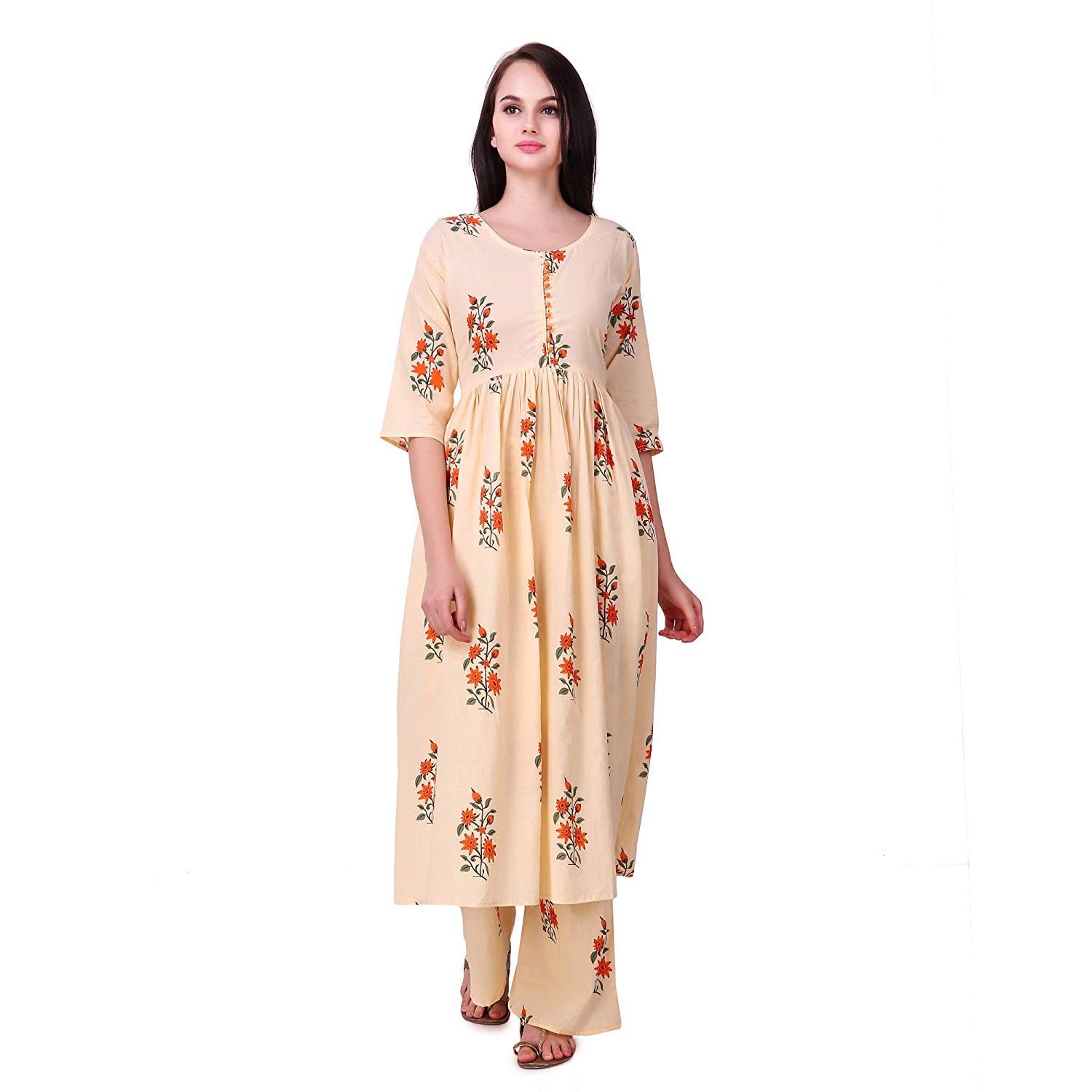 vaastra women's cotton kurti with palazzo pants set