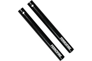 FERROFIRE Heavy-Duty Plus Ferro Rods Huge Long 1/2 Inch x 5 Inch XL Drilled Survival Fire Starter Drilled Flint Steel Ferrocerium Rod with A Lanyard Hole (Pack of 2)