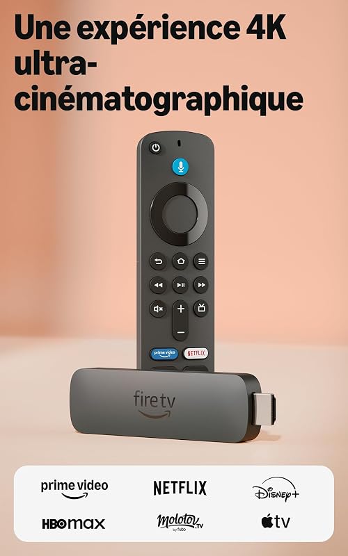 Fire TV Stick 4K Plus, avec prise en charge du Wi-Fi 6 et des technologies Dolby Vision/Atmos et HDR10+, Trouvez vos séries plus rapidement avec Alexa+