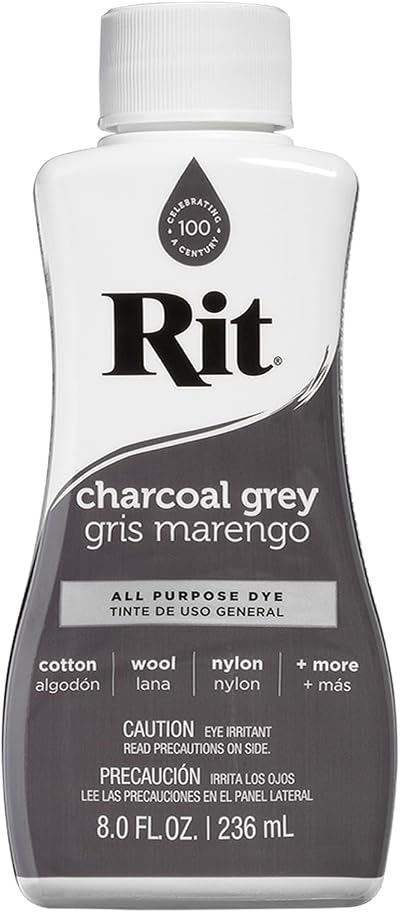 Rit Multi Purpose Liquid Paint 8 Fl Oz Charcoal Grey Dye