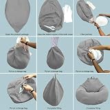 Anemoner Bean Bag Sofa Cover 100x120CM Grey for Kids & Adults view 4