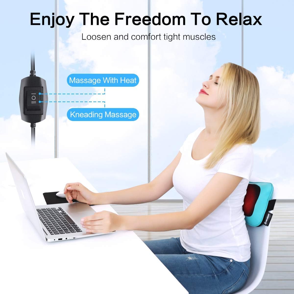 Shiatsu Neck Back Massager Pillow with Heat, Deep Tissue Kneading Massage for Back, Neck, Shoulder, Leg, Foot, Gift for Men Women Mom Dad, Stress Relax at Home Office and Car: Health & Personal Care