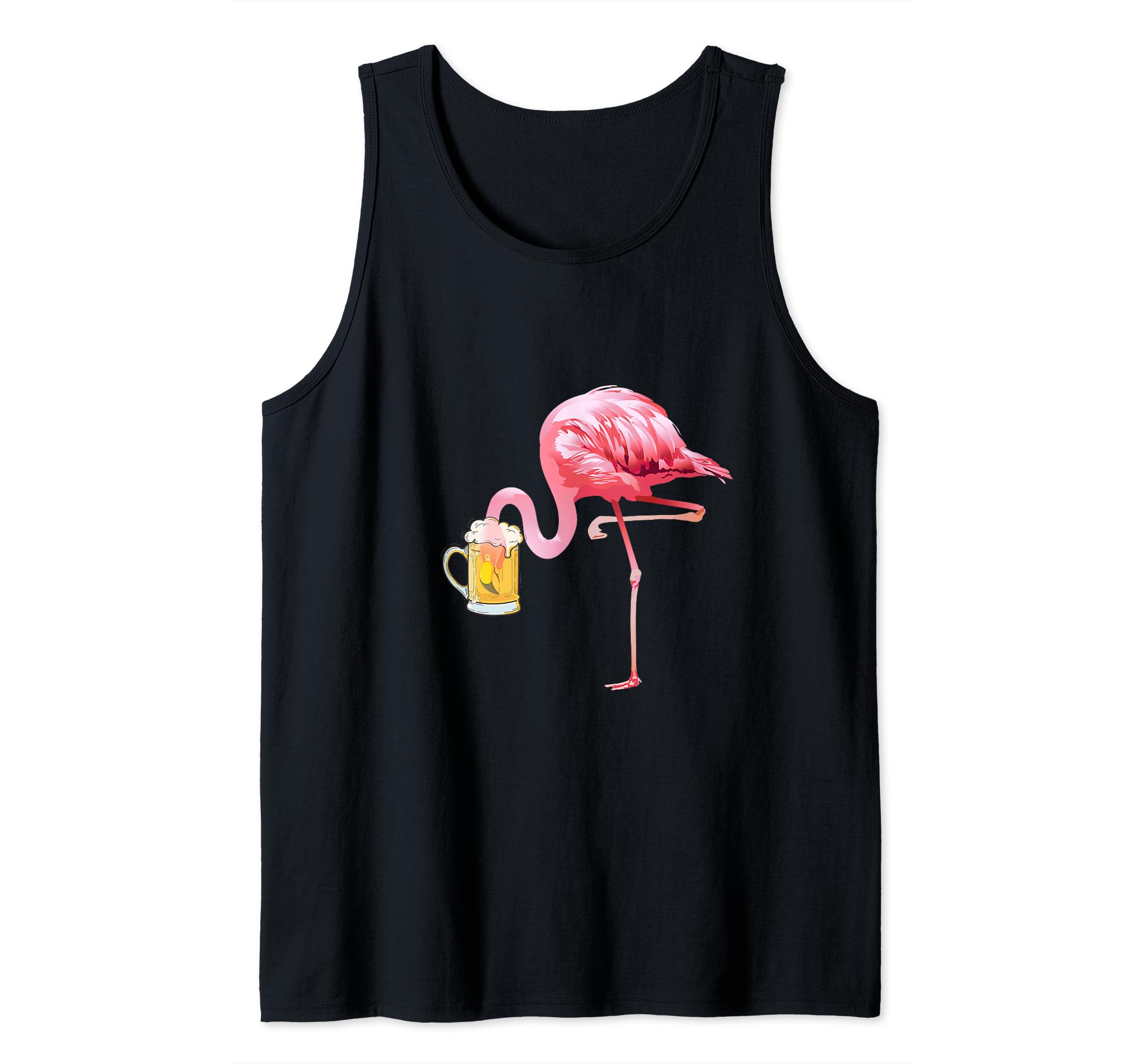 Flamingo Drinks Beer Drinking Pink Flamingo Summer Tank Top