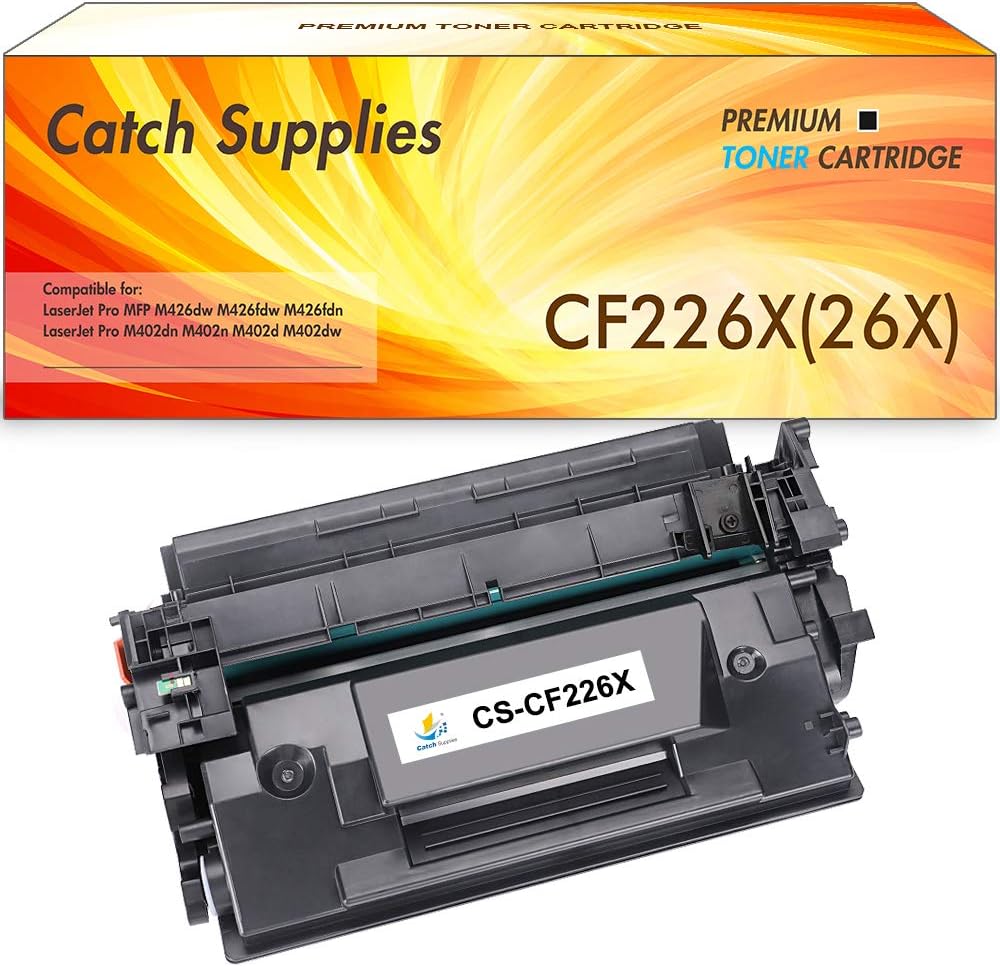 Catch Supplies Compatible Toner Cartridge Replacement for HP 26X CF226X 26A CF226A Laserjet Pro M402n M426fdw M402dn M426 M402d M402dw Laser Jet MFP M426fdn M402 M426dw Printer Ink (Black, 1-Pack)