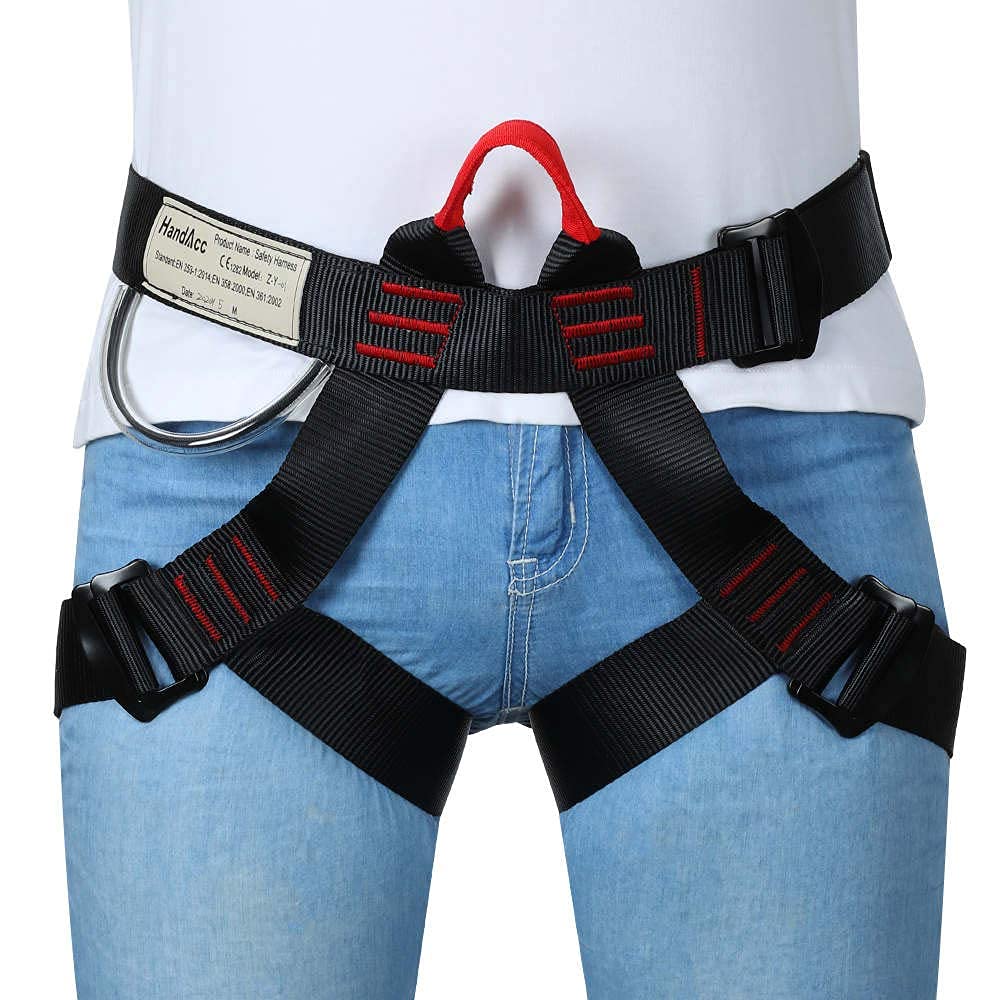 Photo 1 of HandAcc Climbing belts, Safe Seat Belts for Tree Climbing Outdoor Training Caving Rock Climbing Rappelling Equip - Half Body Guide belt for Women Man and Novice