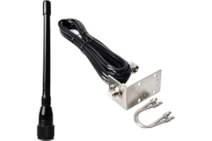 TWAYRDIO VHF Marine Antenna 156-163 MHz 50W 6.5in Stubby Antenna W/16.4ft SO239 to PL259 Connector RG58 Coaxial Cable and L-S