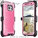 Galaxy S7 Edge Case, COVRWARE [Iron Tank] w/ [Full-Coverage Screen Protector] Heavy Duty Full-Body Rugged Holster Armor [Brushed Metal Texture] Case [Belt Clip][Kickstand], Pink