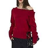 Mokayee Womens Off The Shoulder Asymmetrical Pullover Dressy Casual Sexy Trendy Sweaters