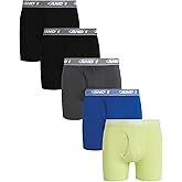 AND1 Mens Boxer Briefs - 5 Pack Stretch Performance Mens Underwear Boxers with Functional Fly Pouch, 6" Inseam (S-3XL)