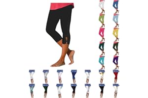 SEAOPEN Capri Leggings for Women 2024 High Waisted Yoga Pants Lightweight Cropped Pants Casual Comfy Capris Leggings