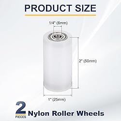 uxcell 2Pcs Nylon Roller Wheel with