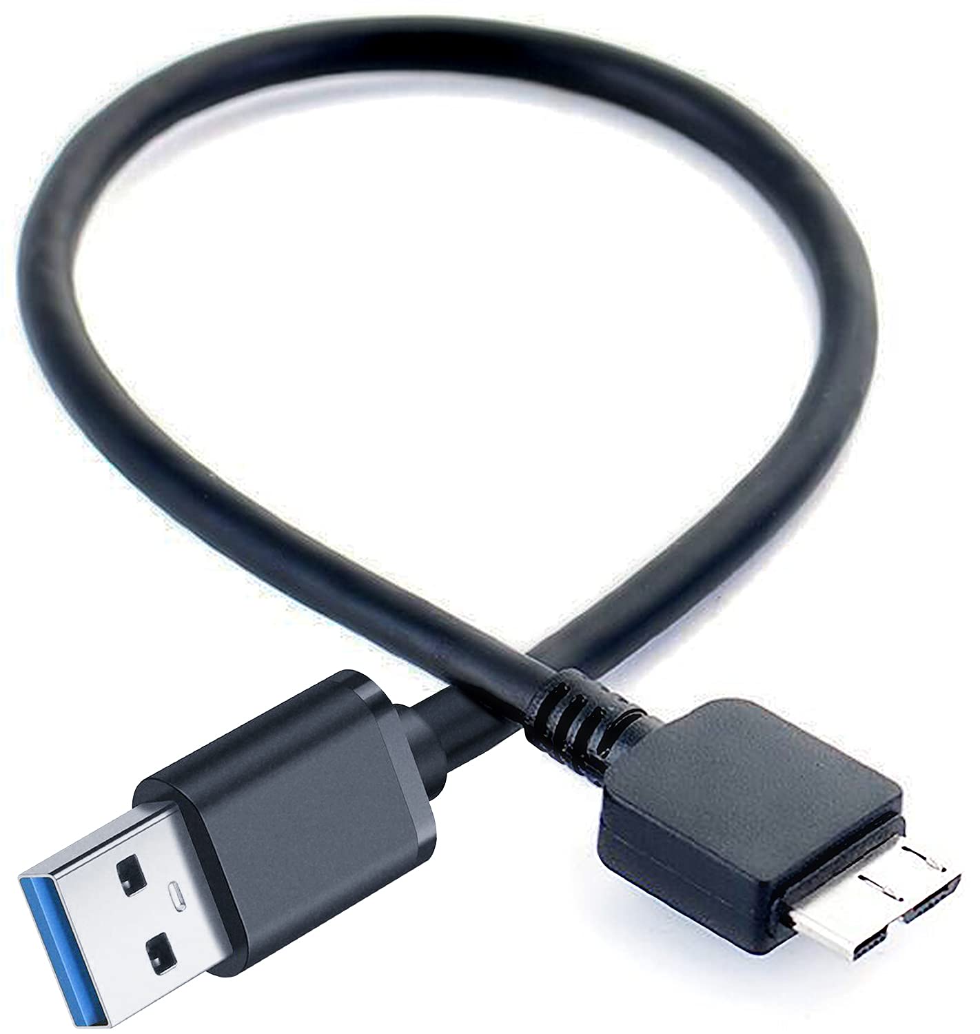 AntilaTech 30cm USB 3.0 Male to USB 3.0 Micro Type-B Male Hard Drive Data Transfer Cable - Compatible with USB 3.0 Micro-B External Portable SSD HDD Seagate, Toshiba, Western Digital etc