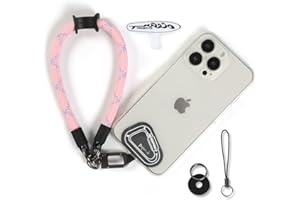 project-cb Hand Wrist Phone Strap,Phone Lanyard Patch ×2,Cell Phone Case Holder,Wristlet Strap for Key,AirPods,Camera (Pink, 12inch)